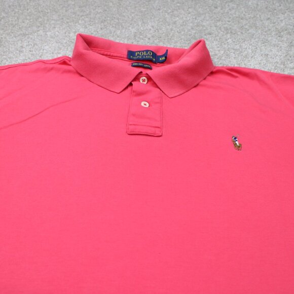Polo Ralph Lauren Shirt Mens 2XL XXL Pink Pim Soft Touch Flesh Pony Cotton S/S - Picture 4 of 13